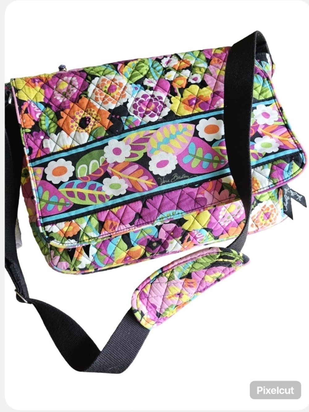 Vera Bradley " VA VA BLOOM" Quilted Floral Messenger Bag